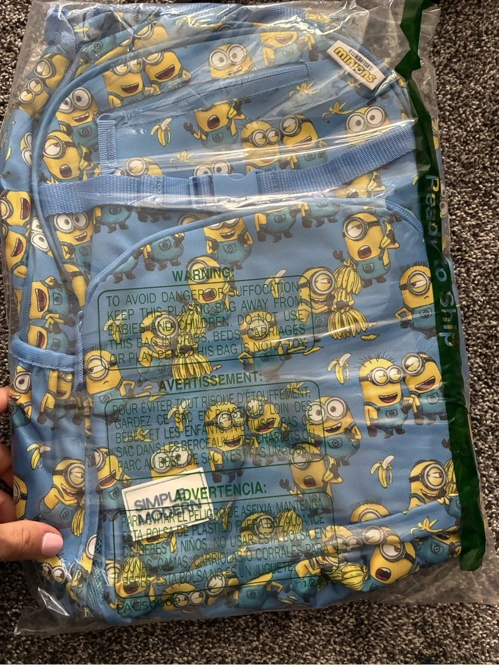Simple Modern NWT Fletcher Kids' Backpack - Medium- Minions Blue 12L